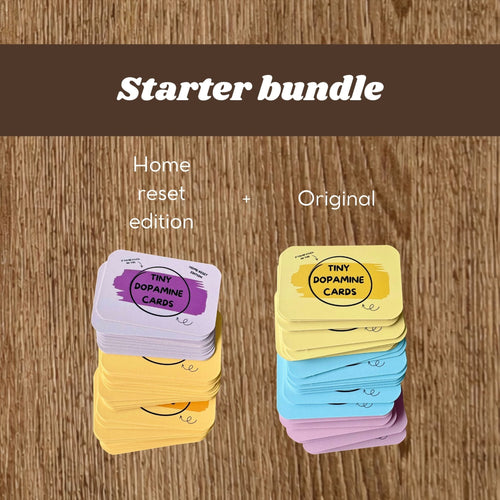 Starter bundle - original + home reset - Tiny Dopamine - ADHD Task Cards for Overwhelm & Motivation | Daily Reset Tool | Get Unstuck | Self Care Cards | Mental Health Gift