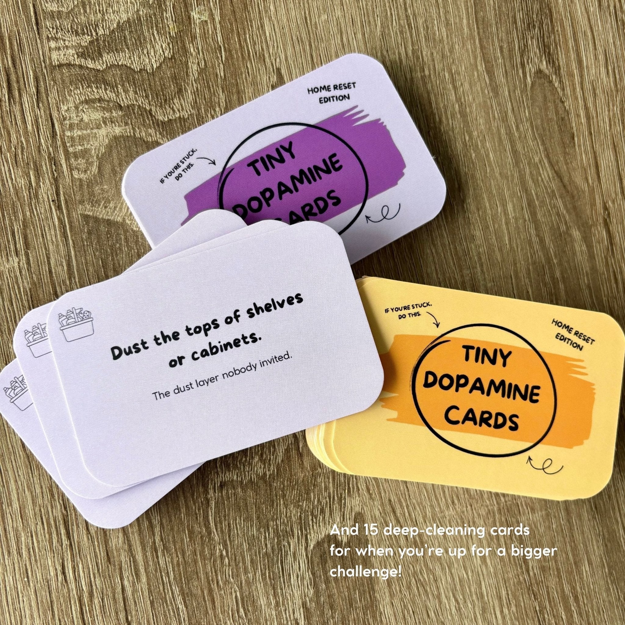 Tiny Dopamine Cards – Home Reset Deck - Tiny Dopamine - ADHD Task Cards for Overwhelm & Motivation | Daily Reset Tool | Get Unstuck | Self Care Cards | Mental Health Gift