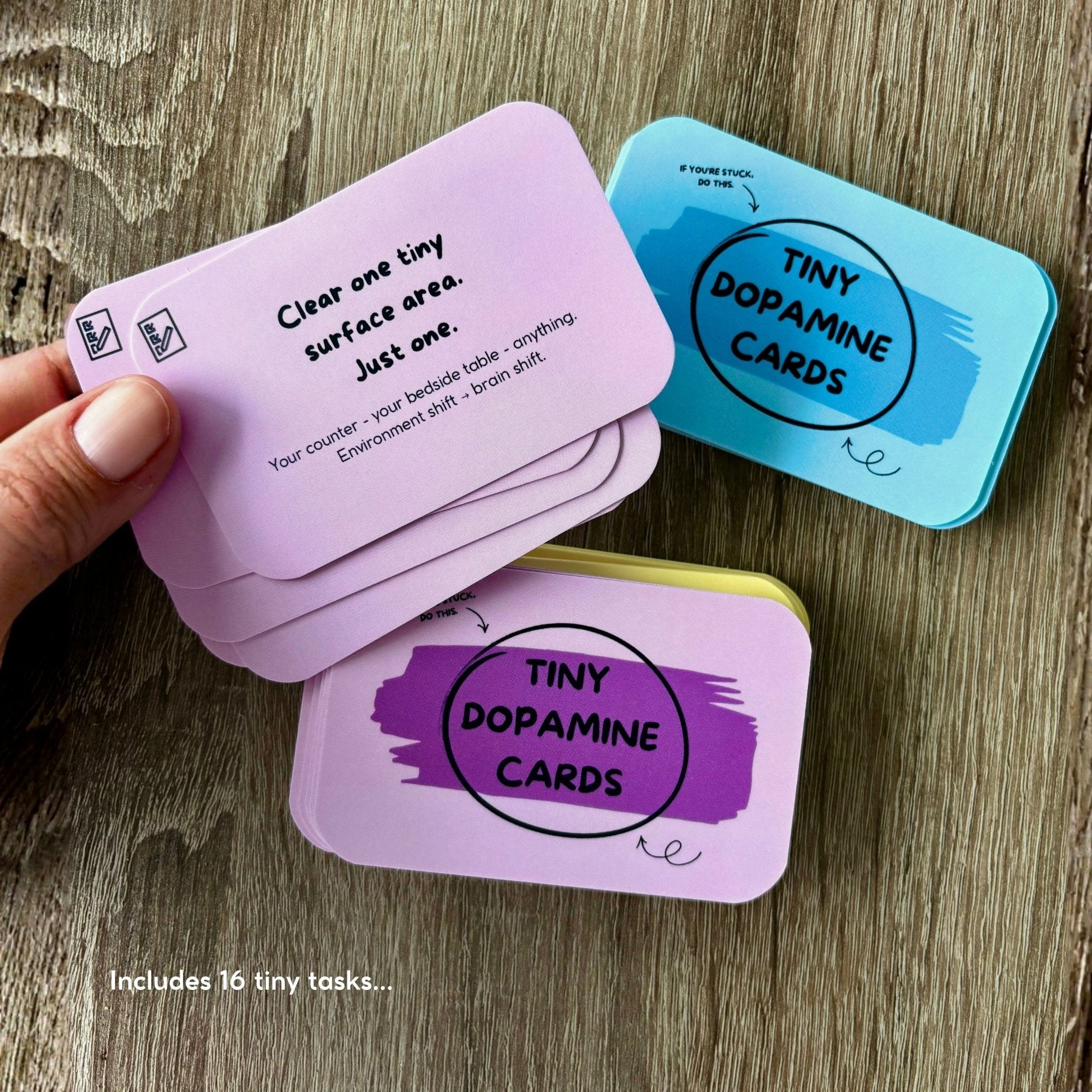 Tiny Dopamine Cards – Original Reset Deck - Tiny Dopamine - ADHD Task Cards for Overwhelm & Motivation | Daily Reset Tool | Get Unstuck | Self Care Cards | Mental Health Gift
