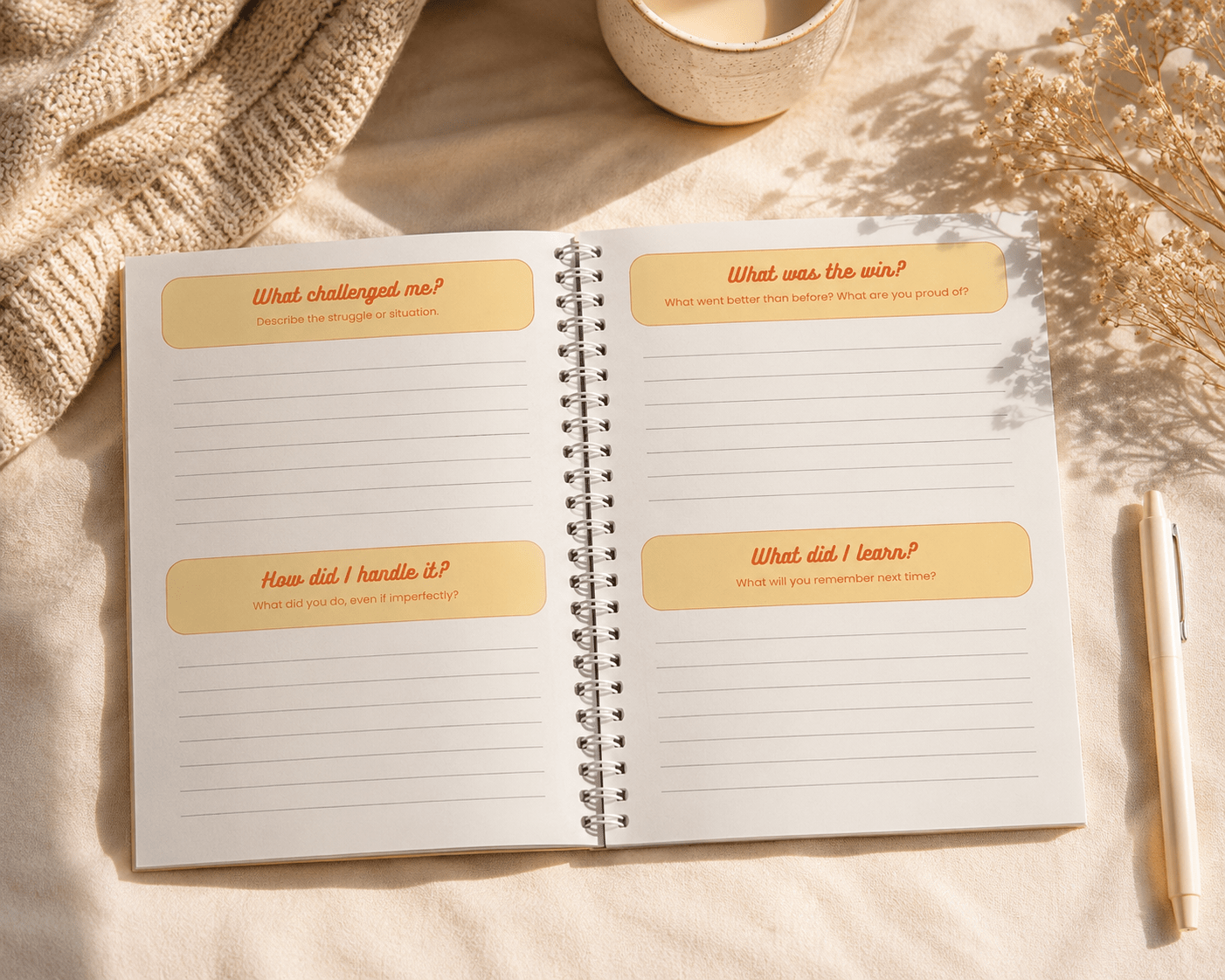 Tiny Wins Notebook | Reframe Hard Moments Into Growth - Tiny Dopamine - ADHD Task Cards for Overwhelm & Motivation | Daily Reset Tool | Get Unstuck | Self Care Cards | Mental Health Gift